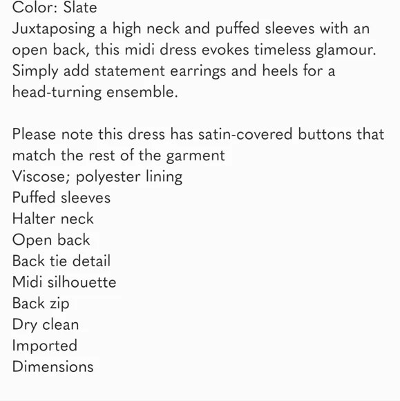 Open back midi dress Satin color - Picture 6 of 6